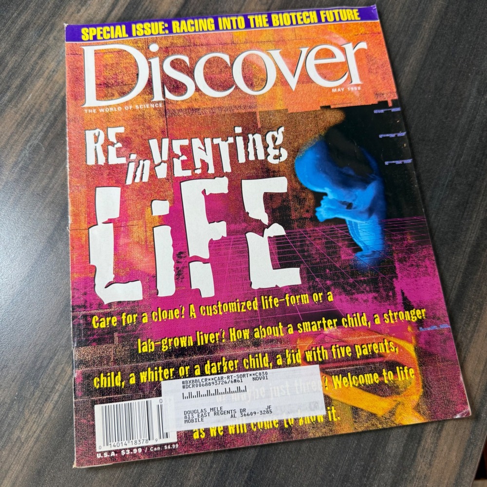 Discover Magazine May 1998 Special Issue ReInventing Life Race Biotech‎ Future